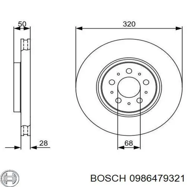 0986479321 Bosch disco de freno delantero
