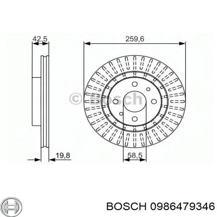 Disco de freno 0986479346 Bosch