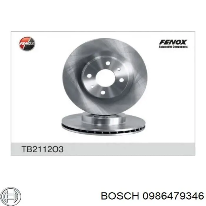 Comprar 0986479346 Bosch Freno de disco delantero