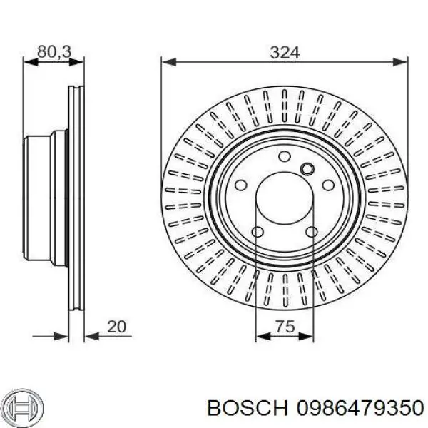 0986479350 Bosch disco de freno trasero