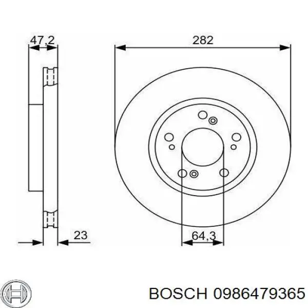 0986479365 Bosch disco de freno delantero