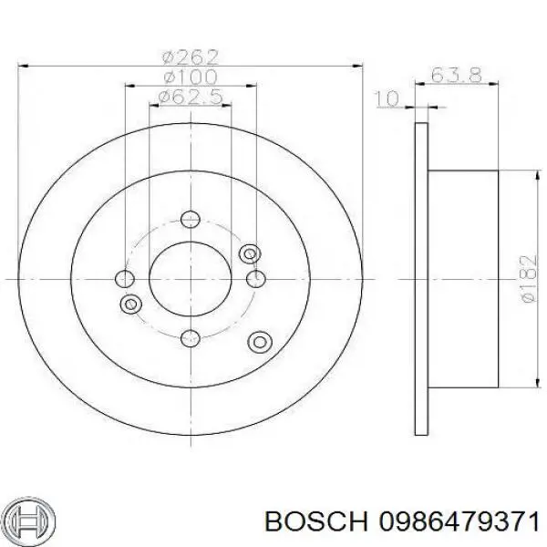 0986479371 Bosch disco de freno trasero