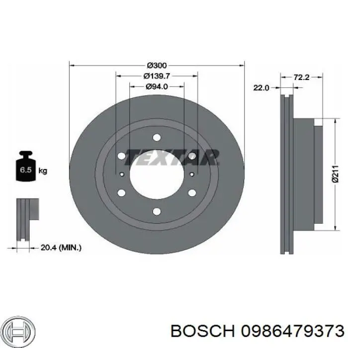 Disco de freno trasero DP515C Japan Parts