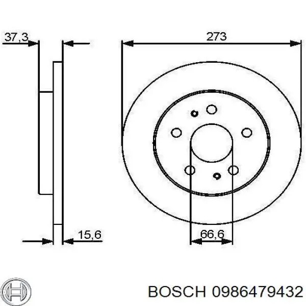 0986479432 Bosch disco de freno delantero