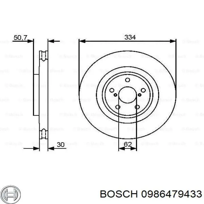 0986479433 Bosch disco de freno delantero