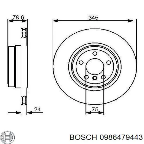 0 986 479 443 Bosch disco de freno trasero