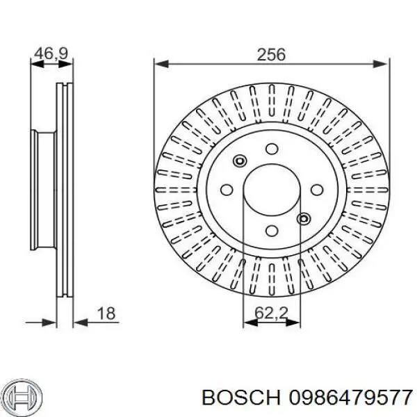 0986479577 Bosch disco de freno delantero