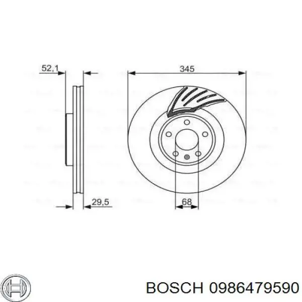 0986479590 Bosch freno de disco delantero