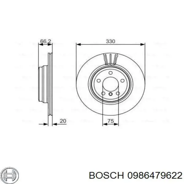 0 986 479 622 Bosch disco de freno trasero