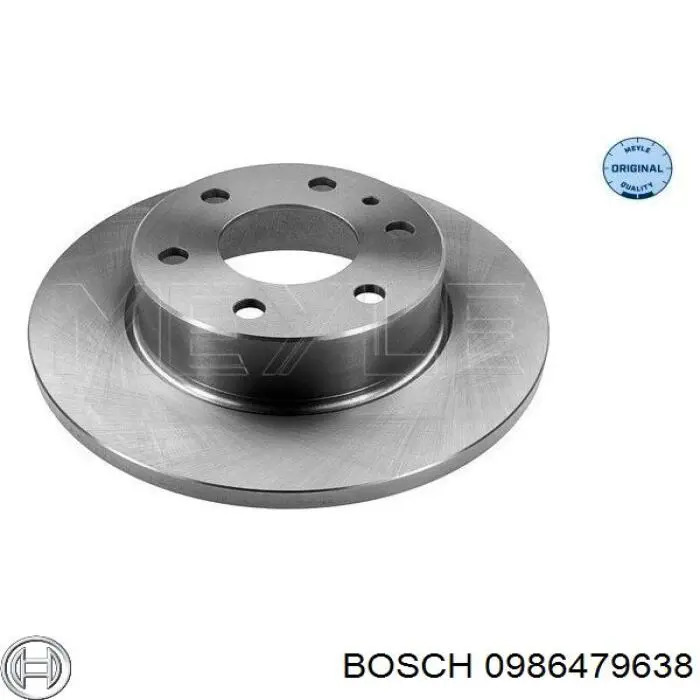 Disco de freno trasero 0986479638 Bosch