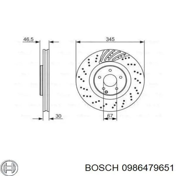 0 986 479 651 Bosch disco de freno delantero