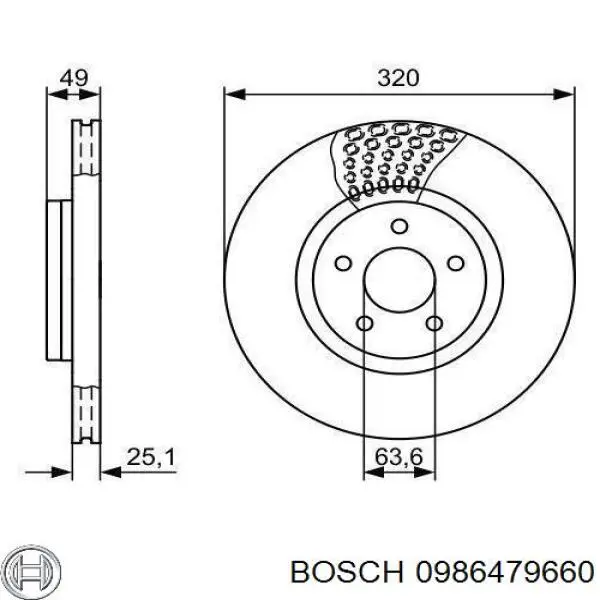 0986479660 Bosch freno de disco delantero