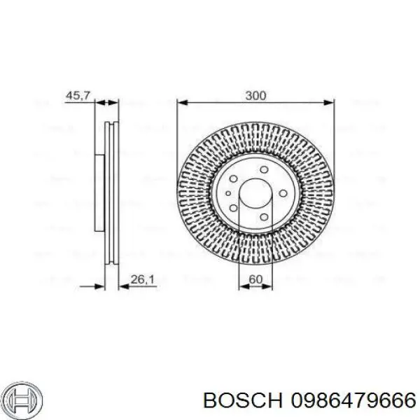Comprar 0986479666 Bosch Freno de disco delantero