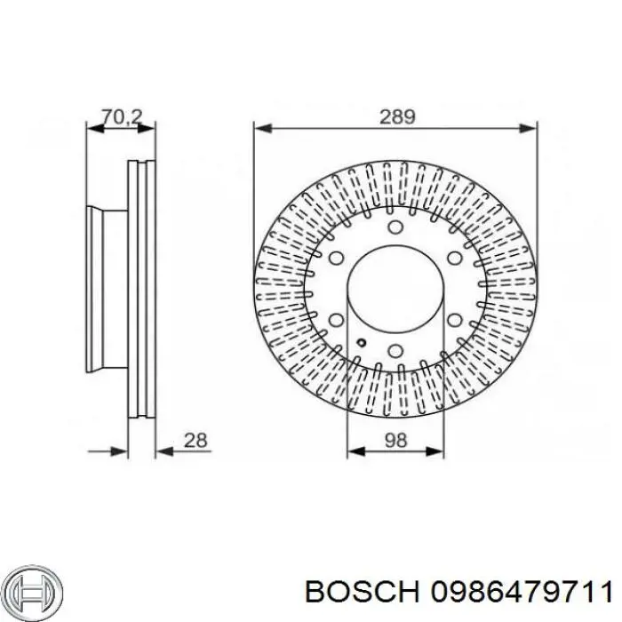 0986479711 Bosch disco de freno delantero