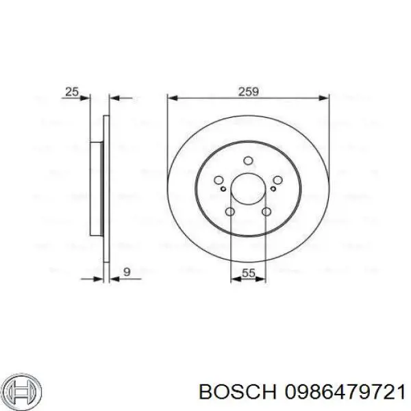 0986479721 Bosch disco de freno trasero