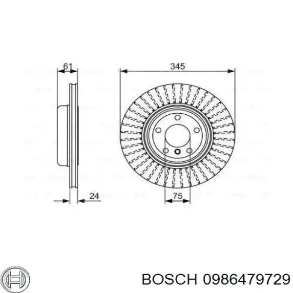 0986479729 Bosch disco de freno trasero