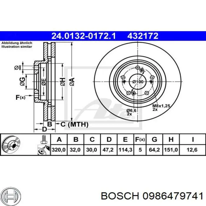Comprar 0986479741 Bosch Freno de disco delantero