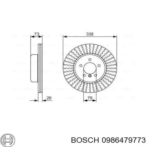 0 986 479 773 Bosch disco de freno delantero