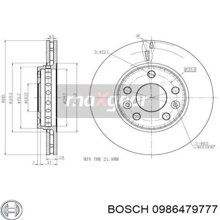 Freno de disco delantero Renault DUSTER 2 HM