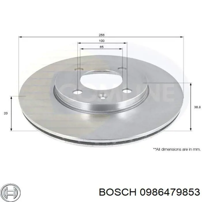 0986479853 Bosch freno de disco delantero