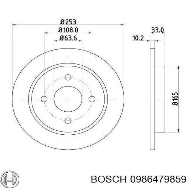 Disco de freno trasero Ford Sierra 1 GBC