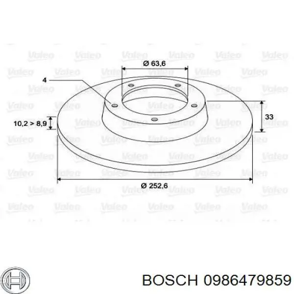 Disco de freno trasero Ford Sierra 1 GBC