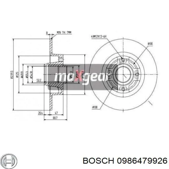 Disco de freno trasero Alfa Romeo 33 905