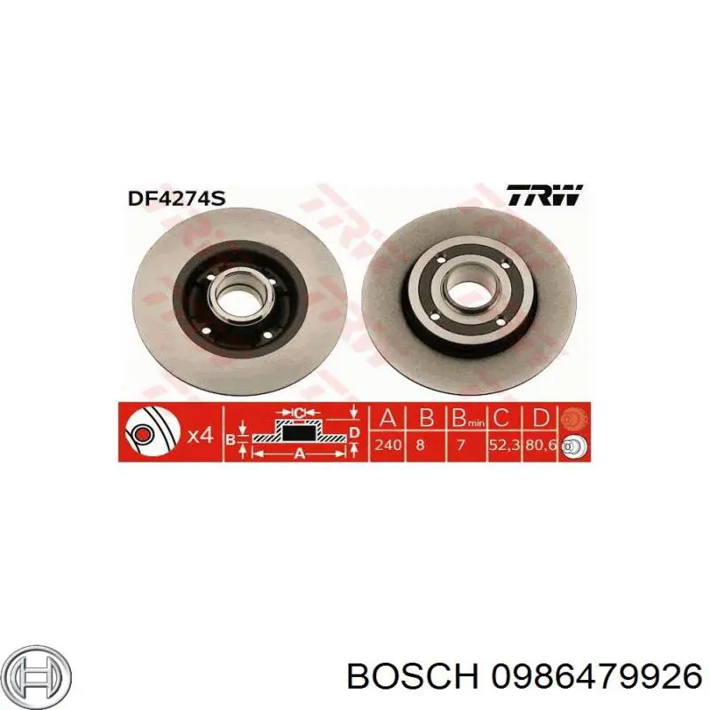 Disco de freno trasero Alfa Romeo 33 905