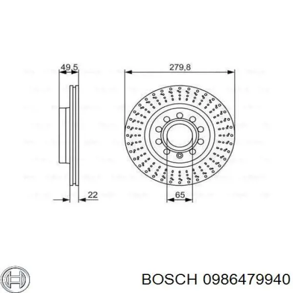 Disco de freno 0986479940 Bosch
