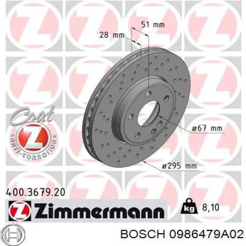 Frenos delanteros Bosch 0986479A02 precio, desde 45,08 EUR