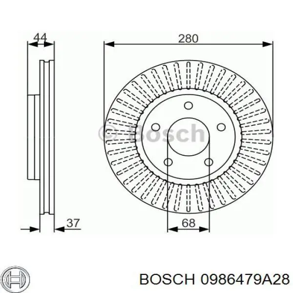 0986479A28 Bosch freno de disco delantero