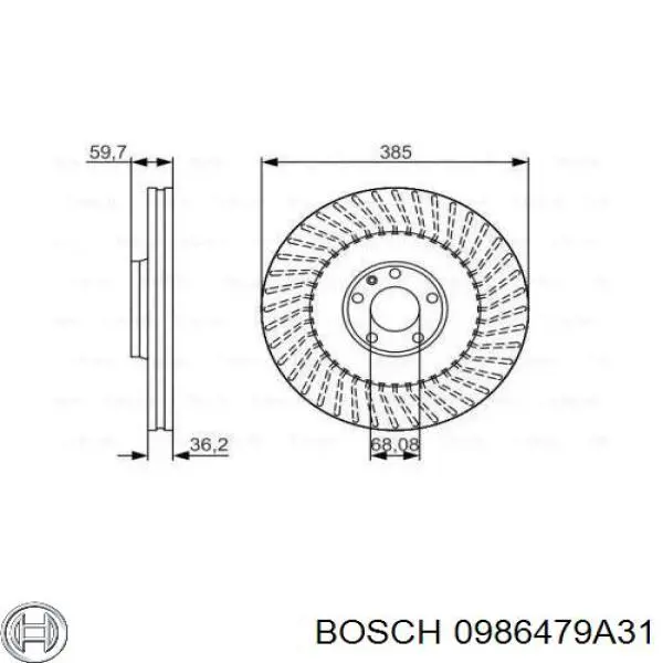 0986479A31 Bosch disco de freno delantero