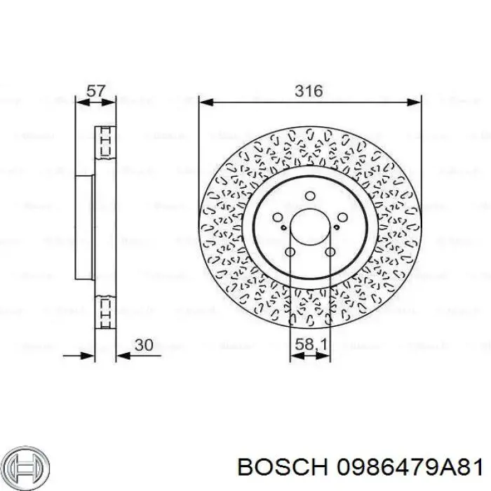 0986479A81 Bosch disco de freno delantero