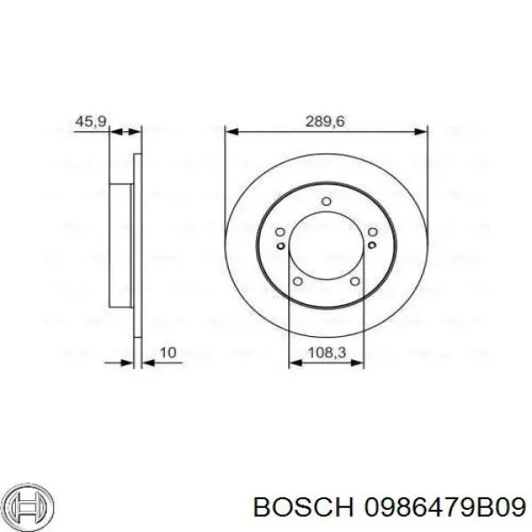 0986479B09 Bosch freno de disco delantero