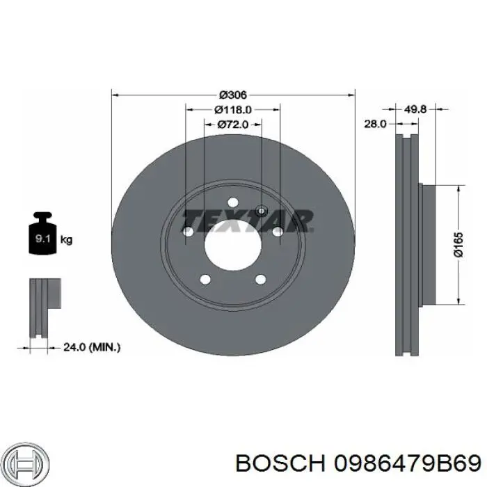 Freno de disco delantero Renault Trafic 2 FL