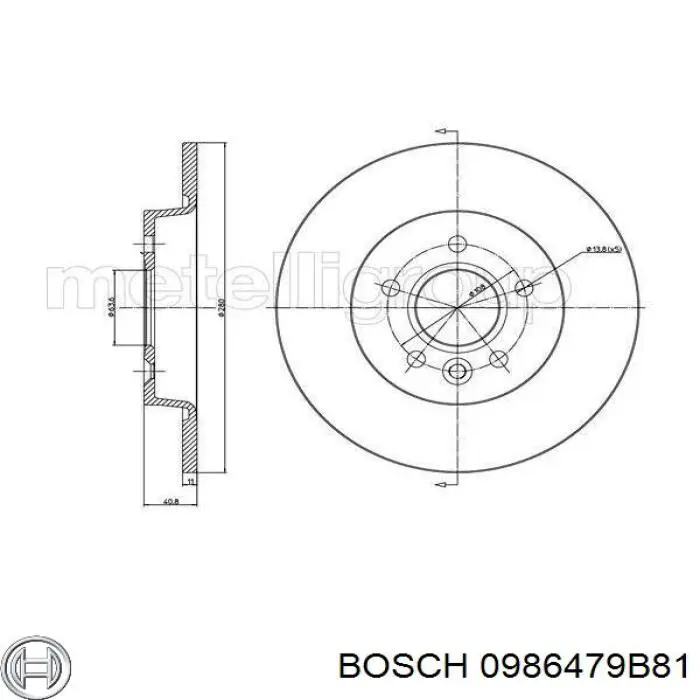 Disco de freno trasero Volvo V40 525, 526