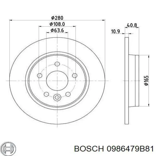 Disco de freno trasero Volvo V40 525, 526