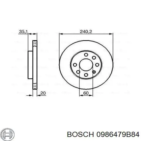 Freno de disco delantero Opel Astra 51, 52, F35, M35