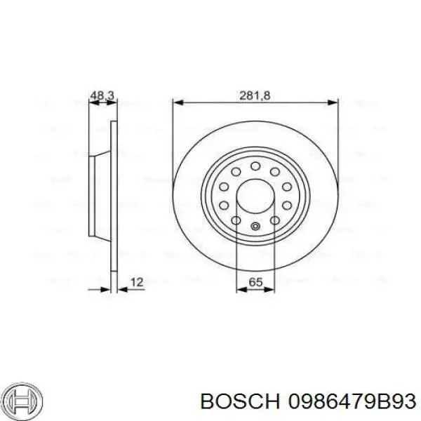 Comprar 0986479B93 Bosch Disco de freno trasero