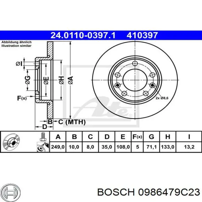 Disco de freno trasero DF6910 TRW