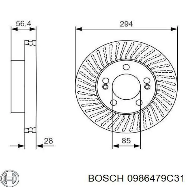 0986479C31 Bosch freno de disco delantero