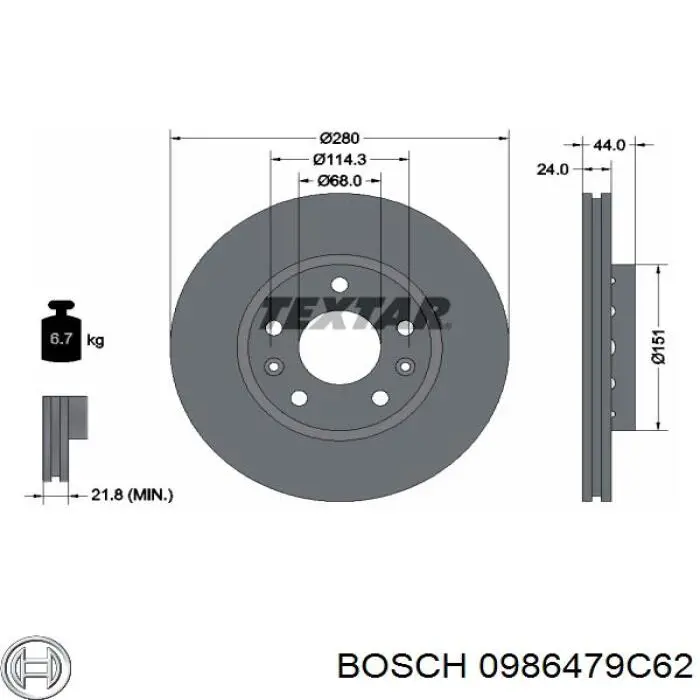 Freno de disco delantero Renault DUSTER 2 HM