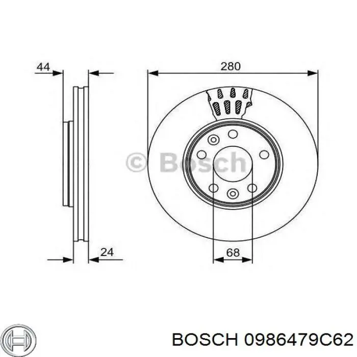 0 986 479 C62 Bosch disco de freno delantero