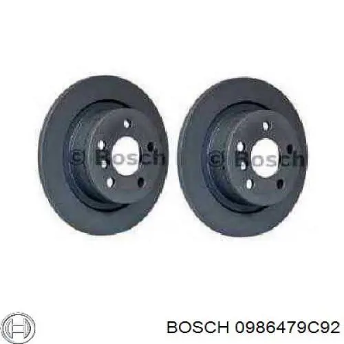 0986479C92 Bosch disco de freno trasero