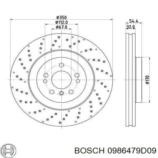 0986479D09 Bosch freno de disco delantero