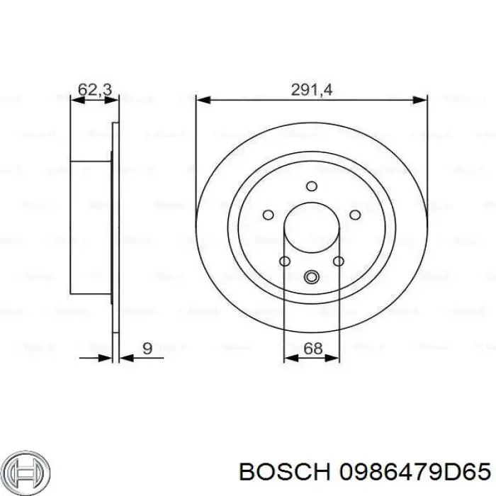 0986479D65 Bosch freno de disco delantero