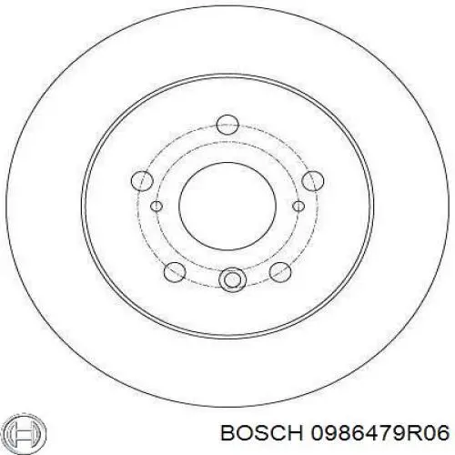 Disco de freno trasero 0986479R06 Bosch