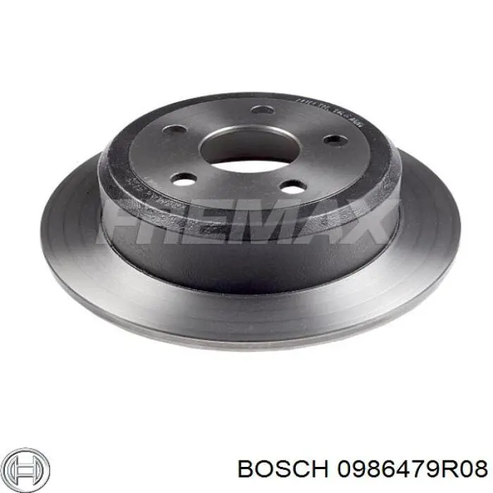 Disco de freno trasero 0986479R08 Bosch