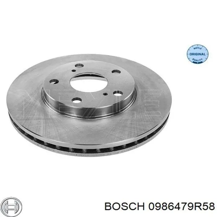0986479R58 Bosch disco de freno delantero