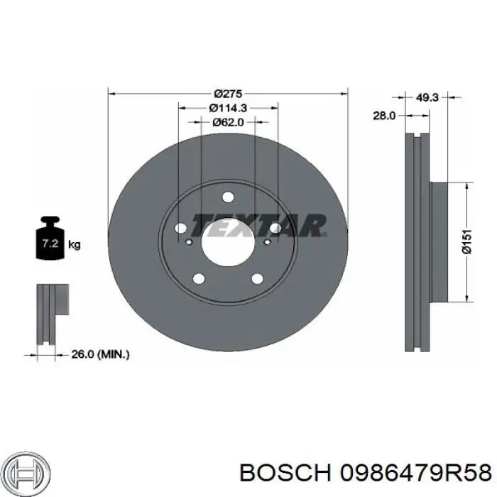 Frenos delanteros Bosch 0986479R58 precio, desde 53,72 EUR